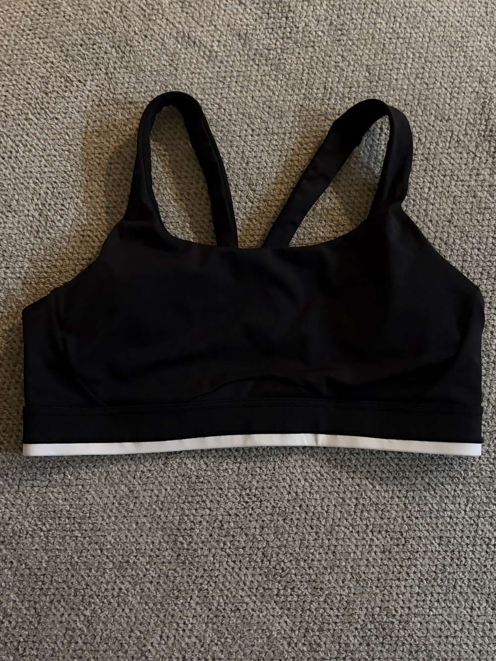 Black Sports Bralette with White Trim - Women Intimates
